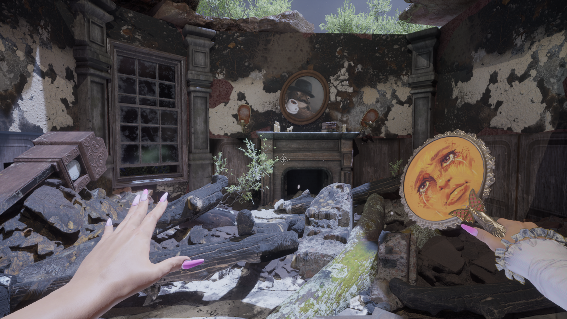 Screenshot of the fireplace in Palindra, during the present timeline. Screenshot of the fireplace in Palindra, during the present timeline.